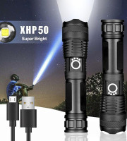 সুপার পাওয়ার এলইডি জুম টর্চ লাইট সাথে পাওয়ার ব্যাংকের সুবিধা